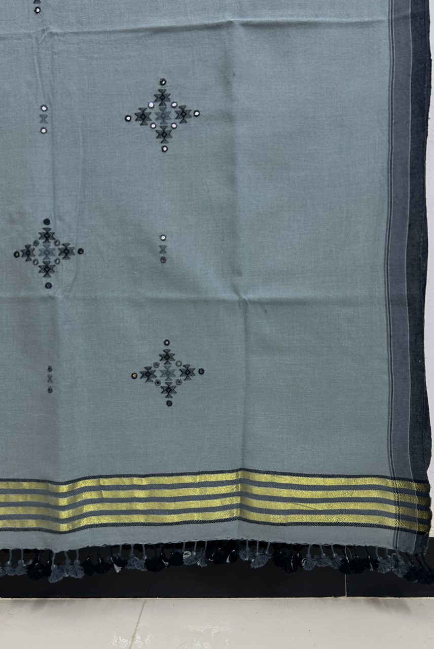 Gray Kala Cotton Kurti Fabric