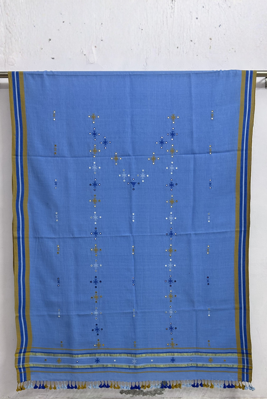 Light Blue Kala Cotton Kurti Fabric