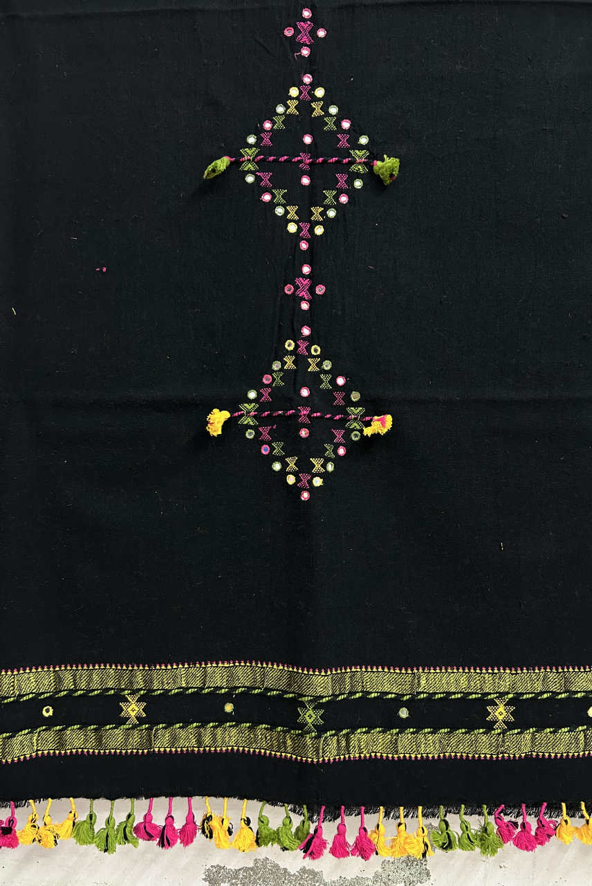 Black Kala Cotton Kurti Fabric