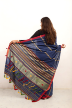 Premium Kala Cotton Handwoven Indigo Saree