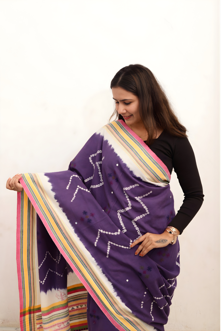 Kala Cotton Bandhani Saree