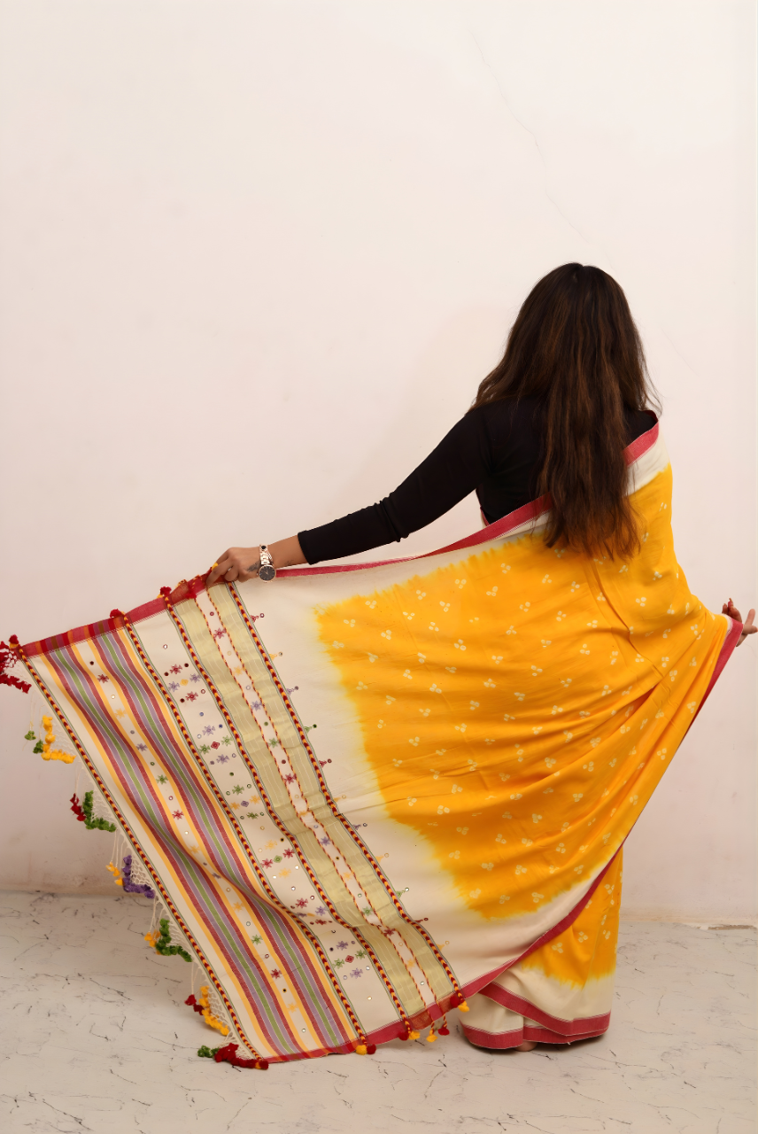 Premium Kala Cotton Bandhani Saree