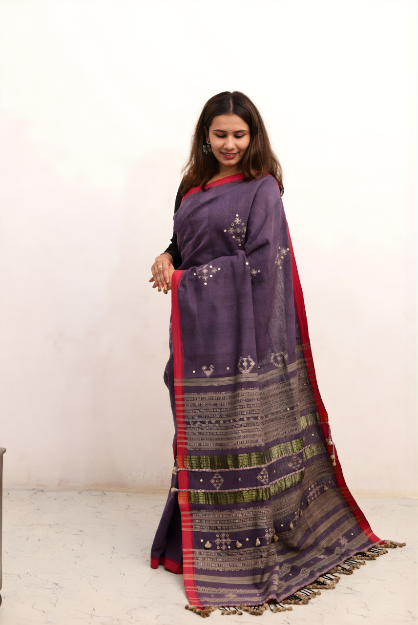 Kala Cotton & Tussar Silk Blend Saree