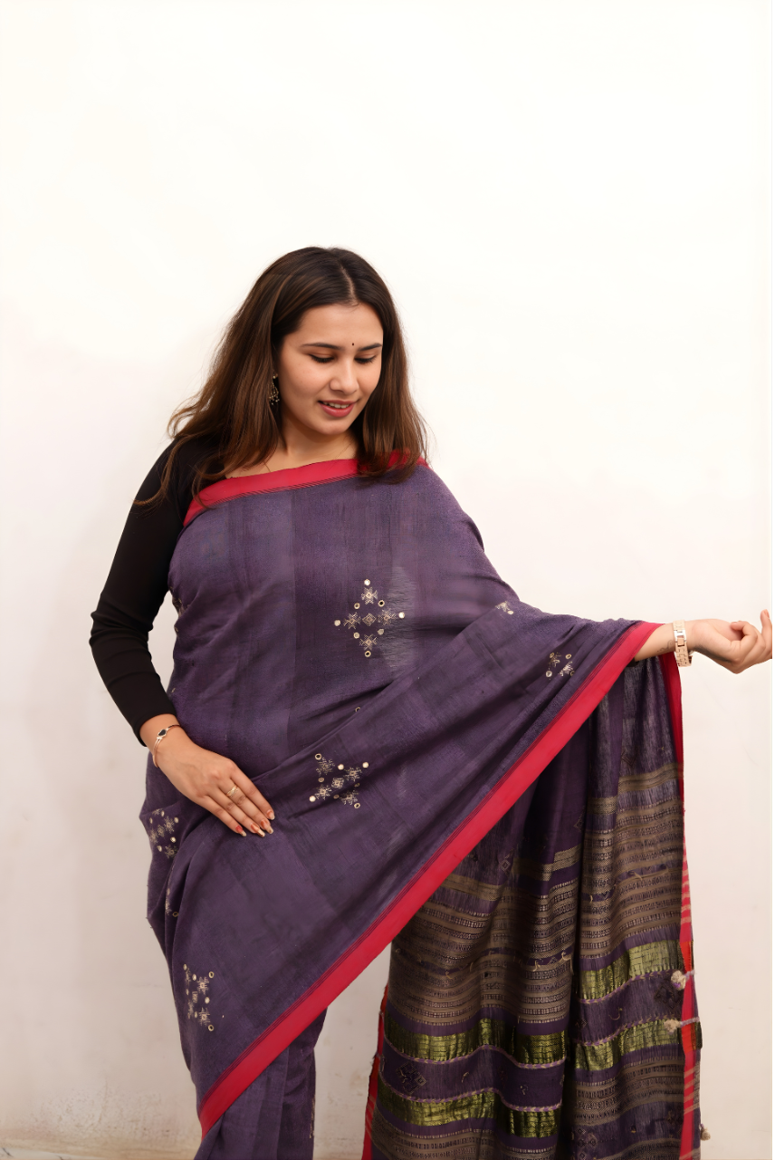 Kala Cotton & Tussar Silk Blend Saree