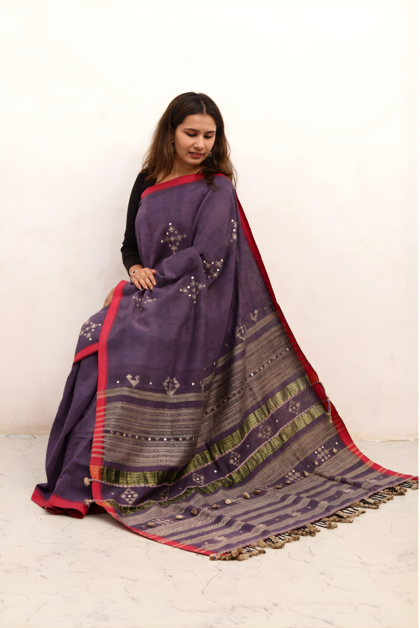Kala Cotton & Tussar Silk Blend Saree