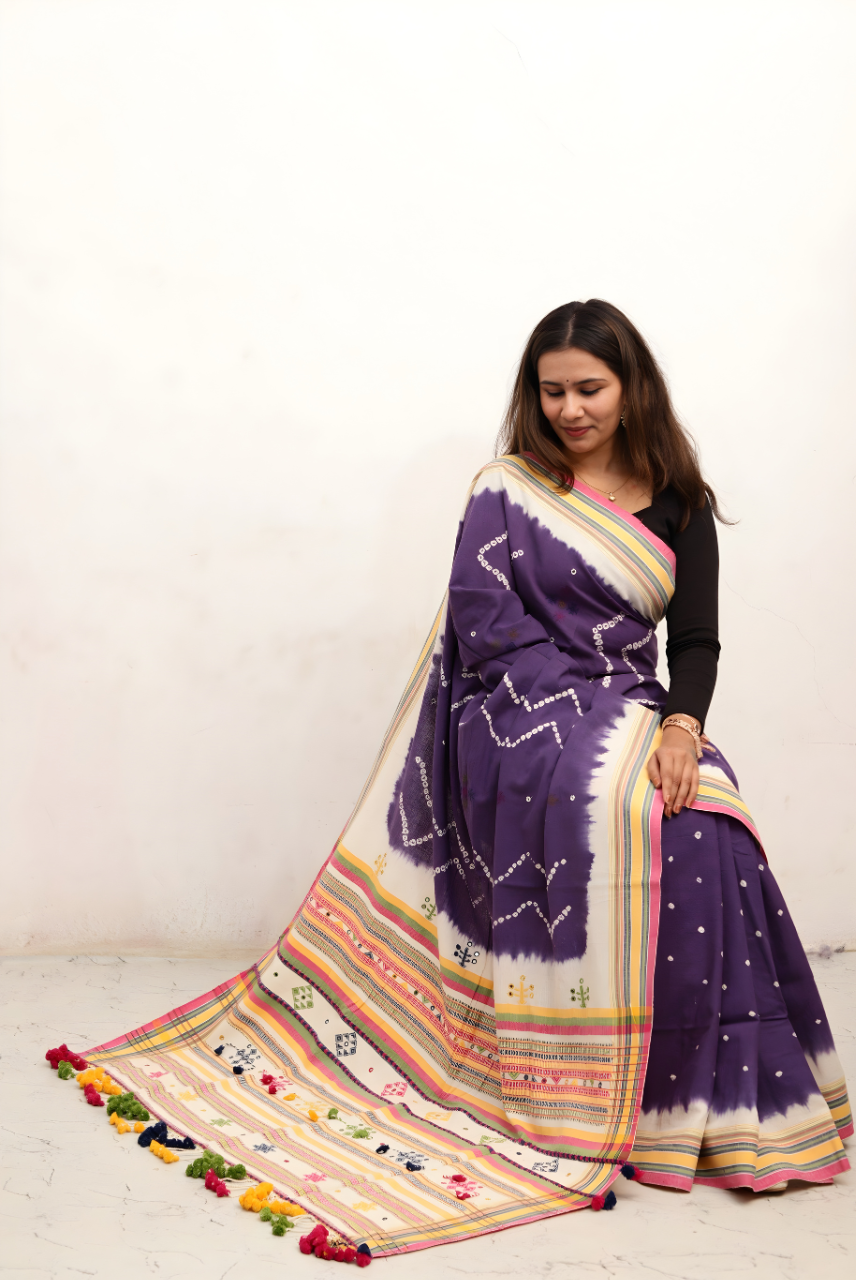 Kala Cotton Bandhani Saree