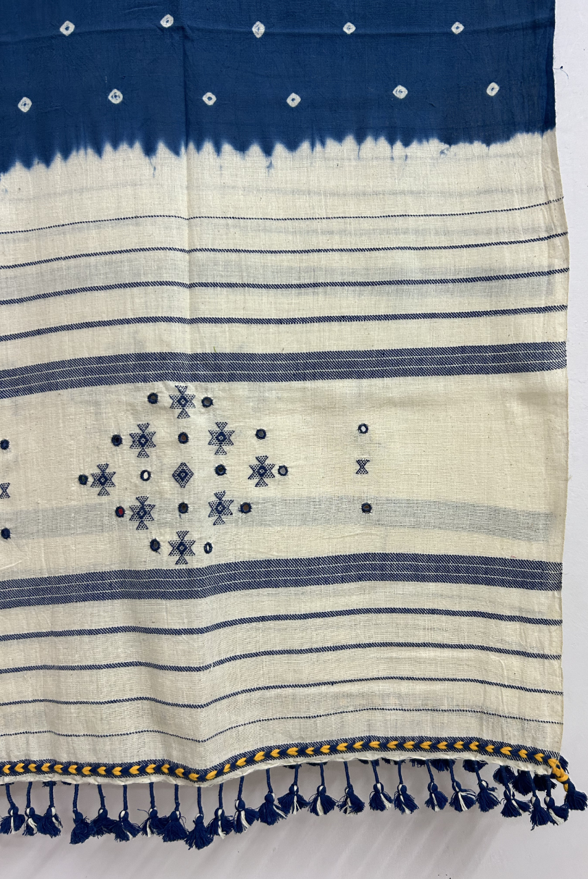 Kala Cotton blue Bandhani Style Stole