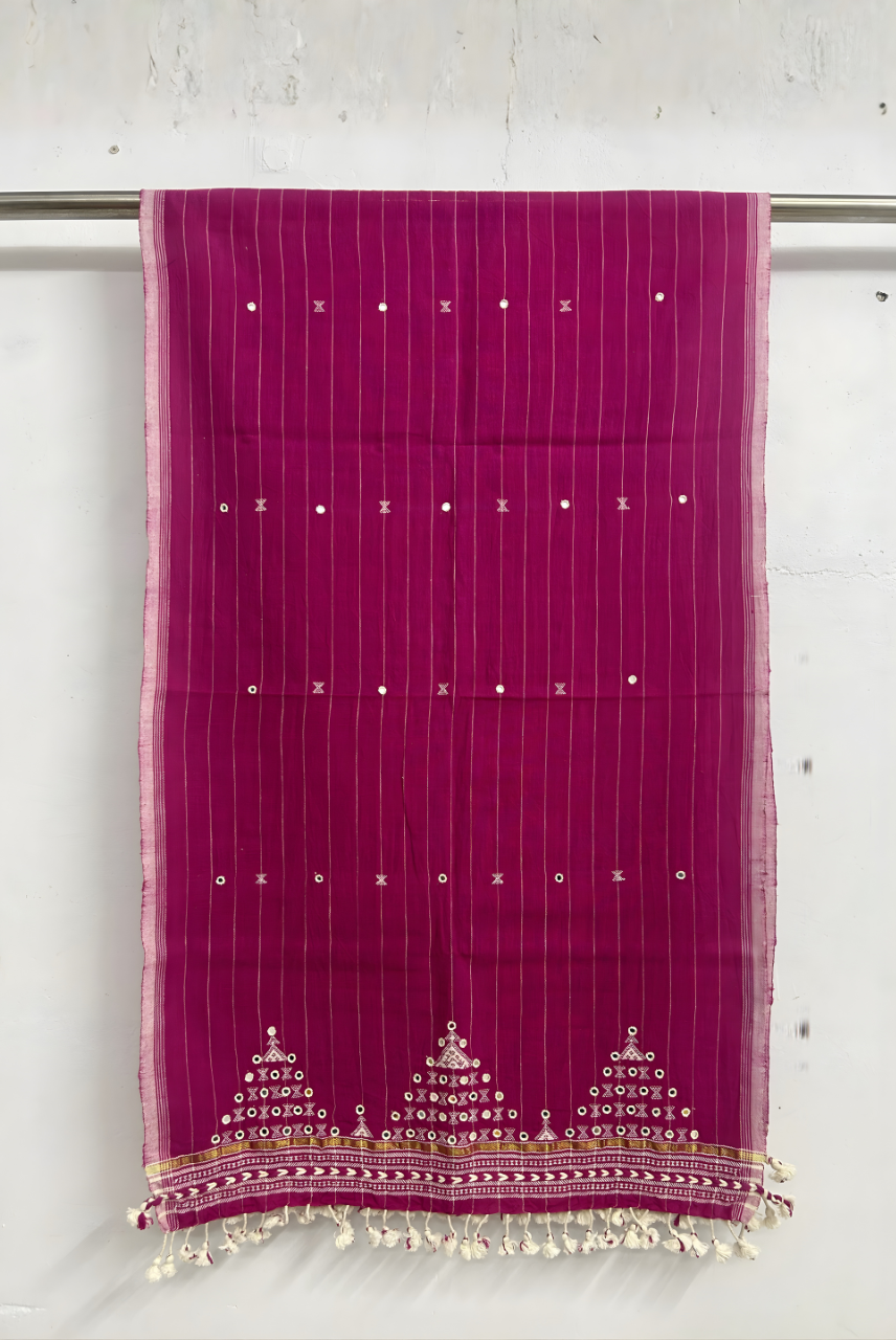 Pink Organic Kala Cotton Stole