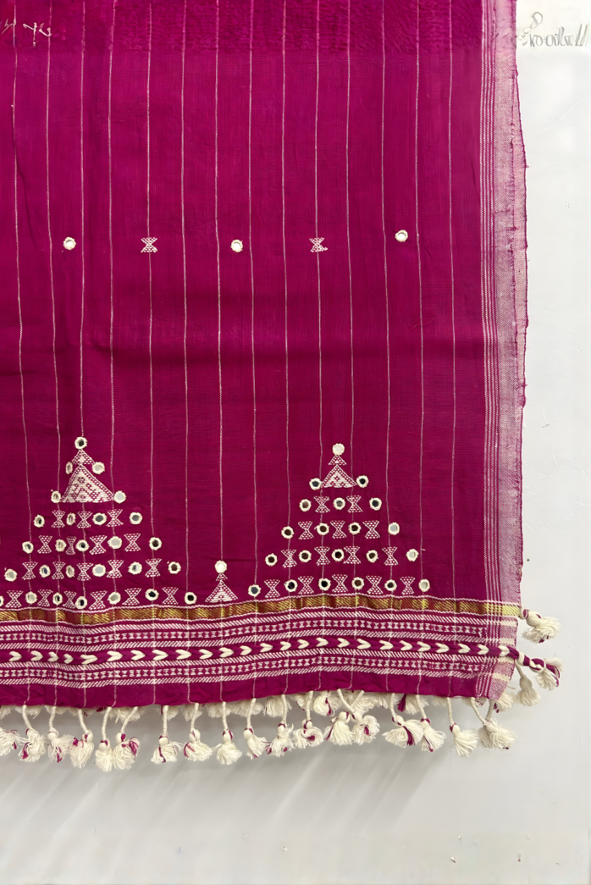 Pink Organic Kala Cotton Stole