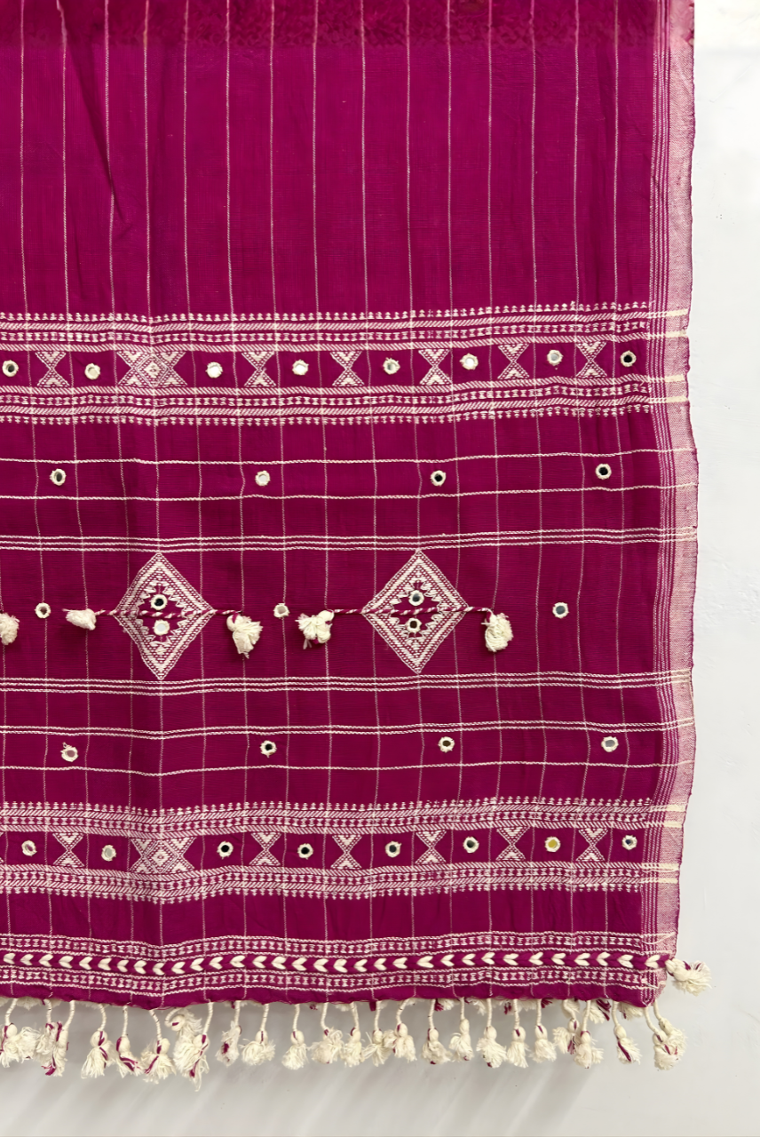 Pink Organic Kala Cotton Stole