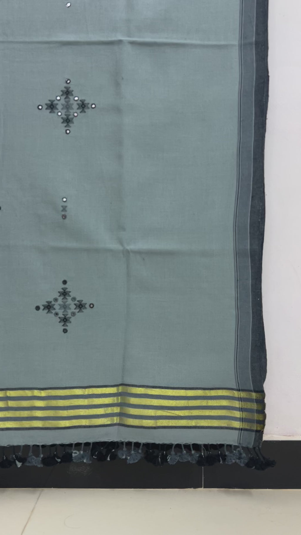 Gray Kala Cotton Kurti Fabric
