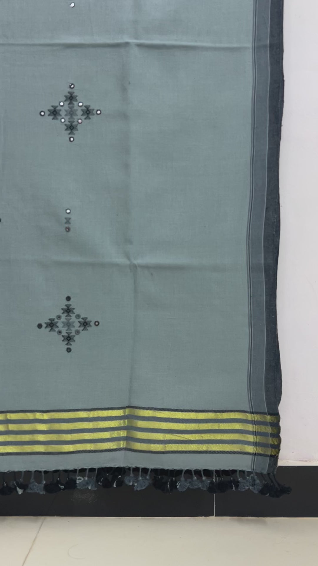 Gray Kala Cotton Kurti Fabric