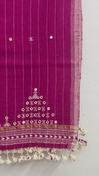Pink Organic Kala Cotton Stole