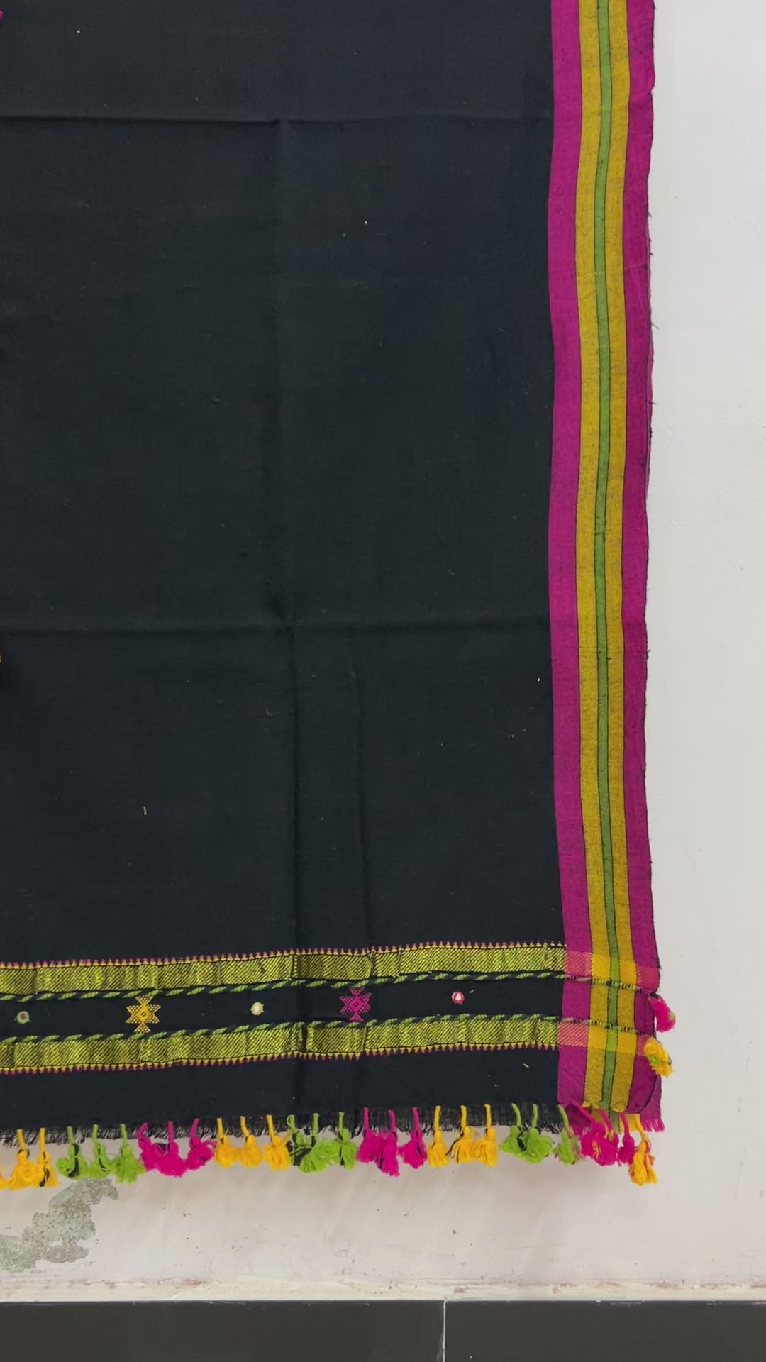 Black Kala Cotton Kurti Fabric