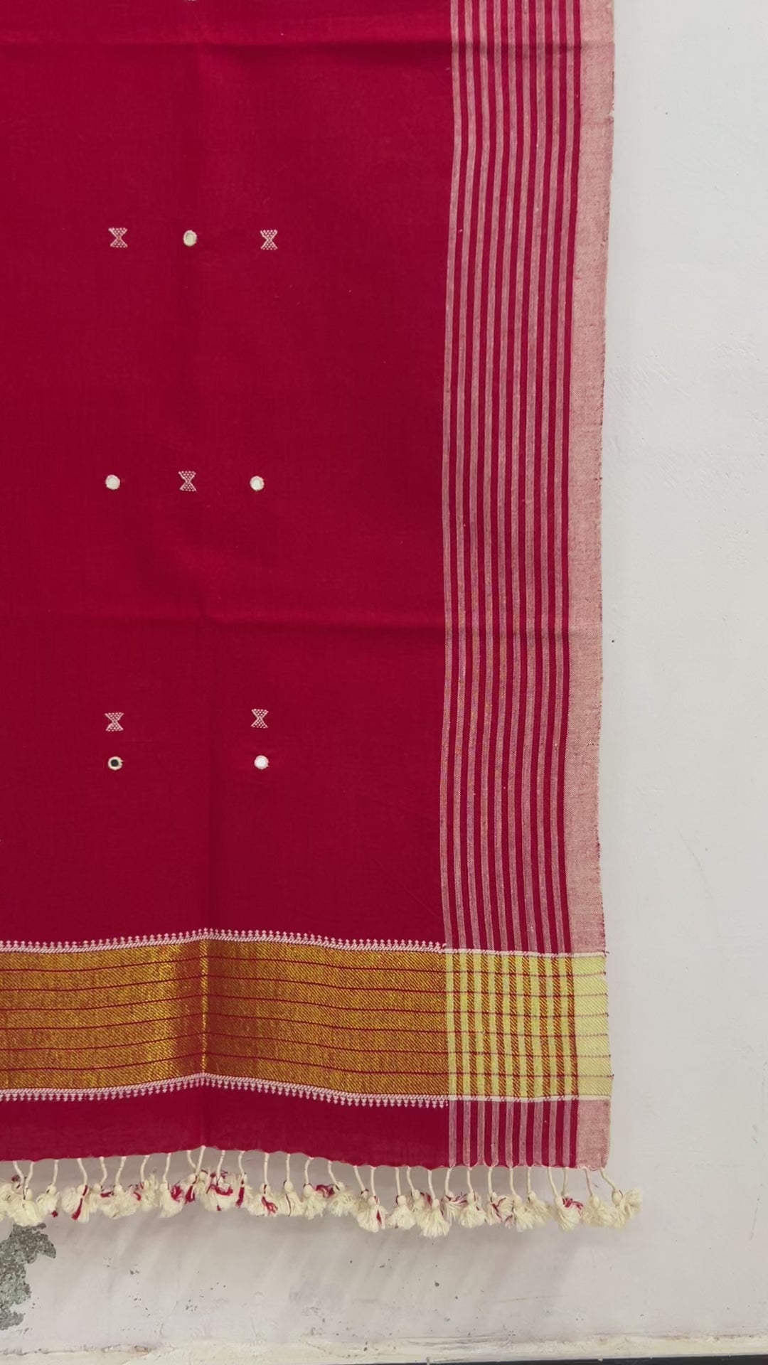 Red Kala Cotton Kurti Fabric