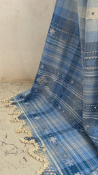 Premium Kala Cotton Handwoven Blue Saree