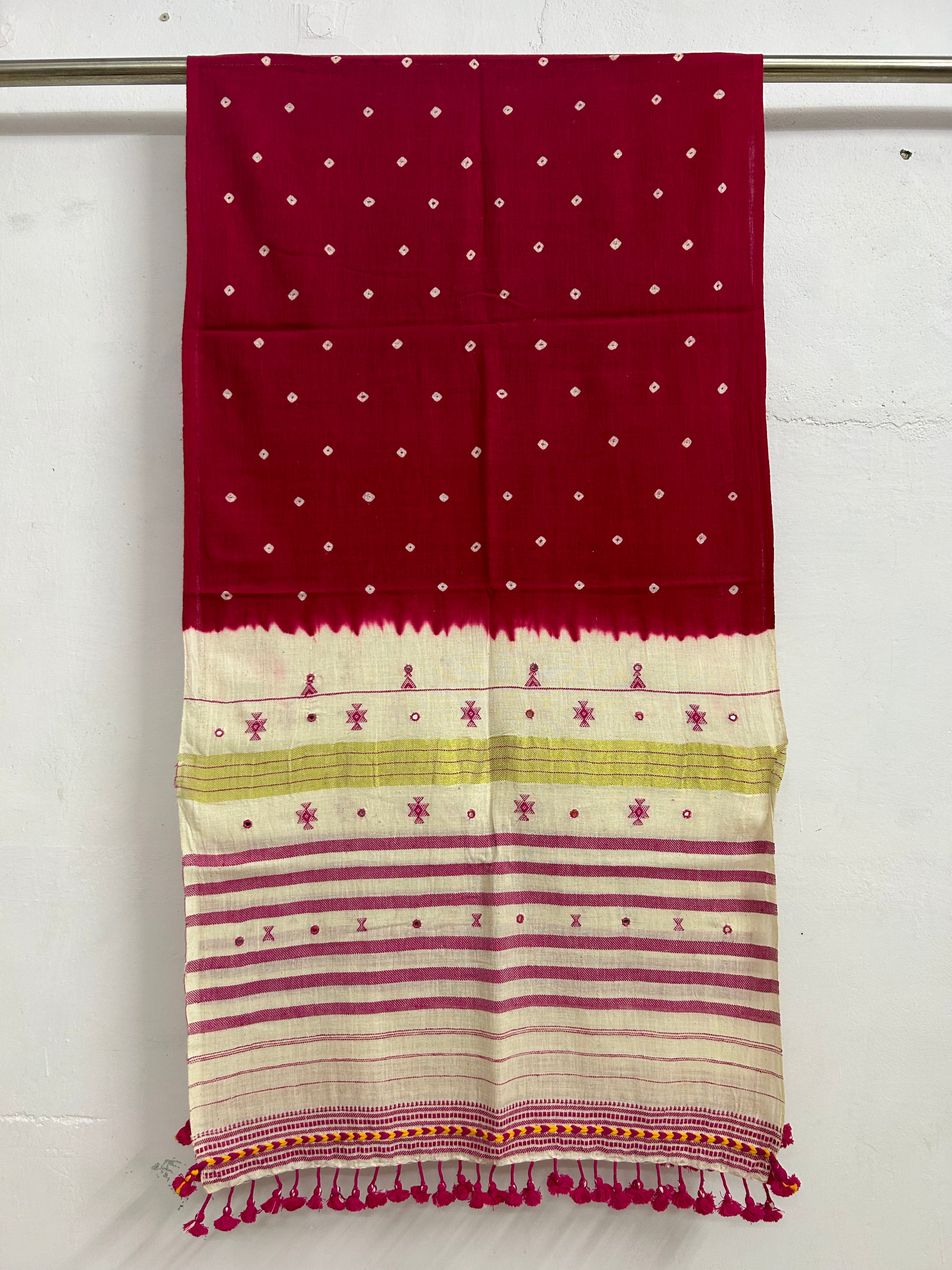 Premium Kala Cotton Bandhani Style Stole