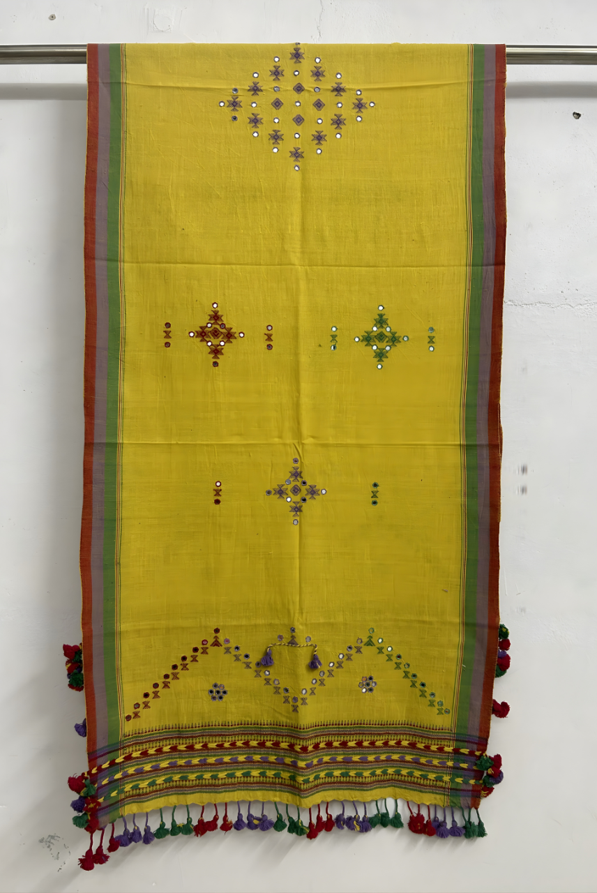 Yellow Organic Kala Cotton Stole