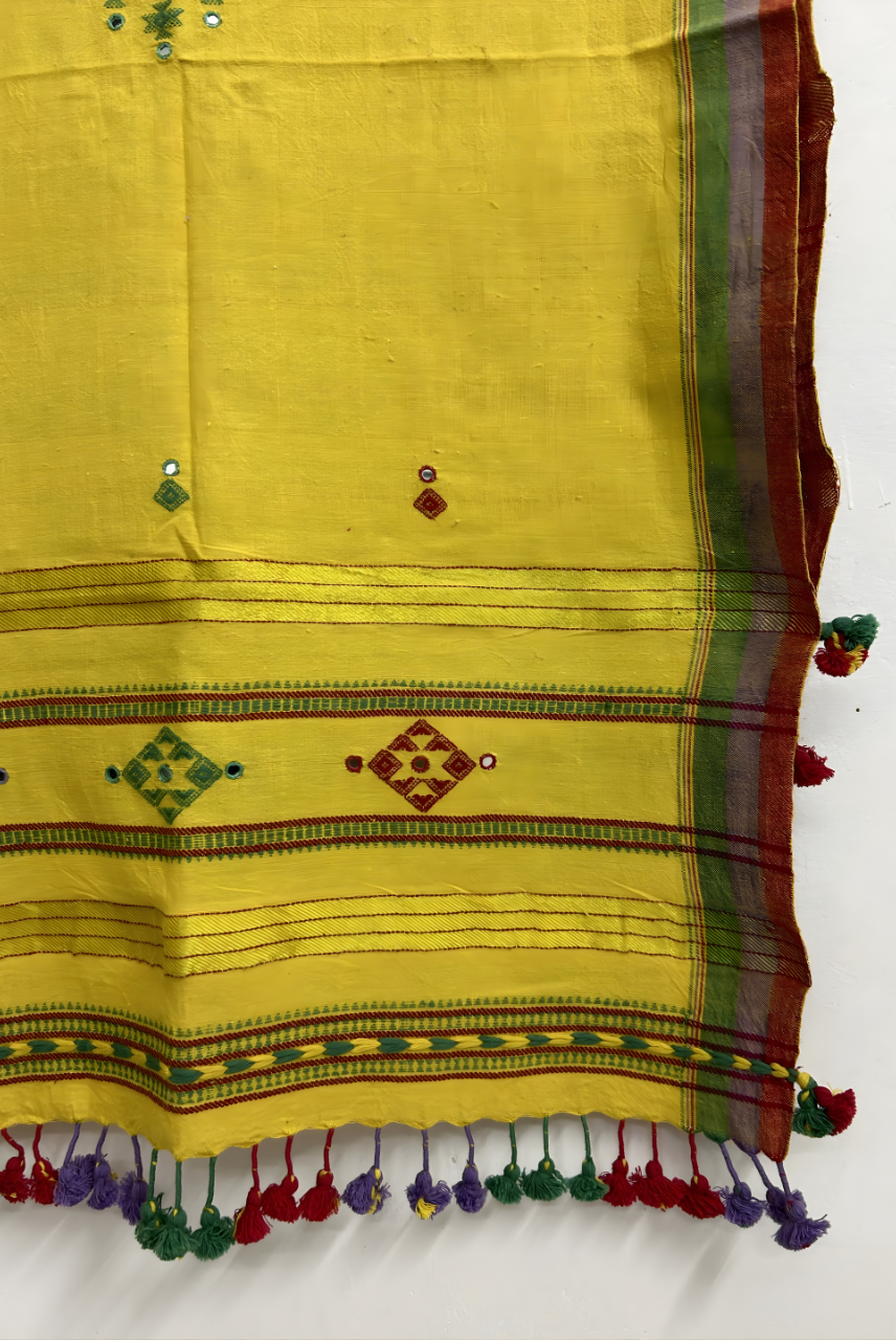 Yellow Organic Kala Cotton Stole for Women